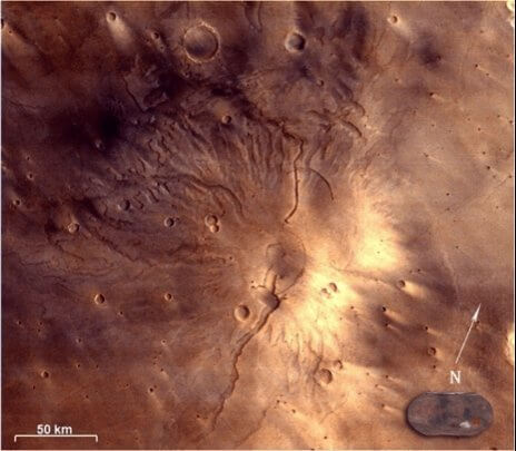 Mangalyan - Mars Orbiter Mission Tyrrhenus Mons as seen by Mars Color Camera MCC