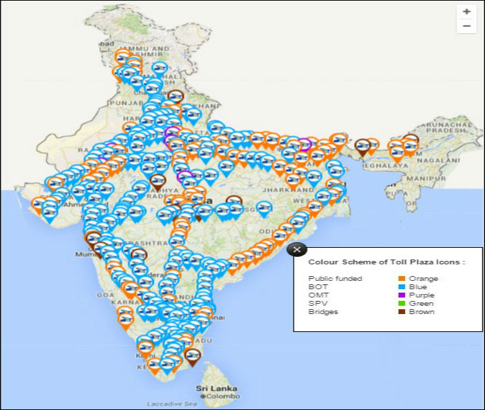 national highways toll infomation system_find toll plaza_