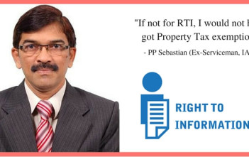 PP Sebastian Ex-Serviceman gets his property tax exemption after 9 years using RTI-factly.in
