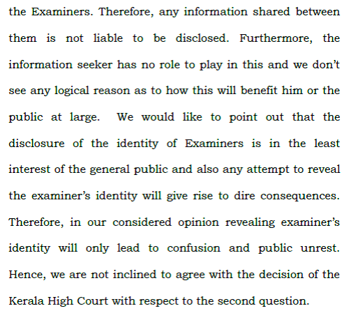 supreme court ruling on answer sheets_examiner information