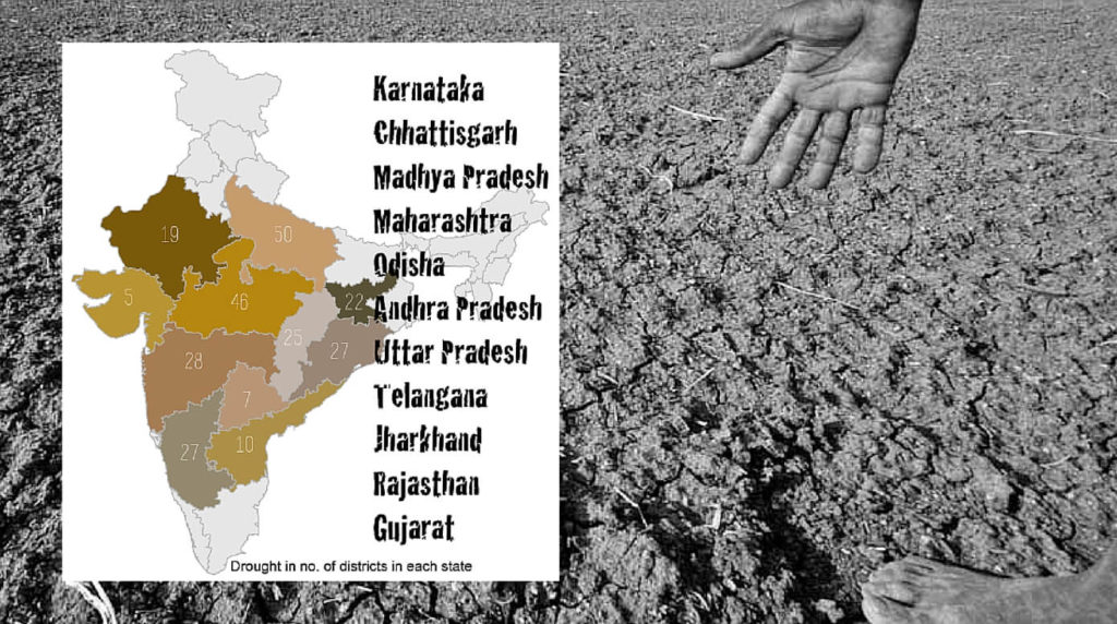 Drought in no.of districts in each state of India factly.in