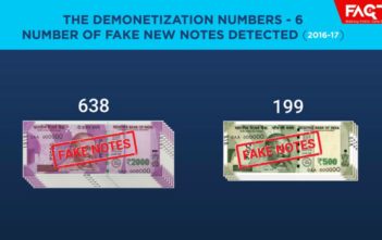 The Demonetization Numbers - Number of Fake New Notes Detected
