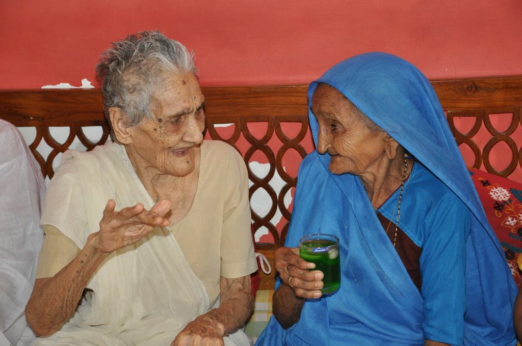Old People India Person Woman Talking