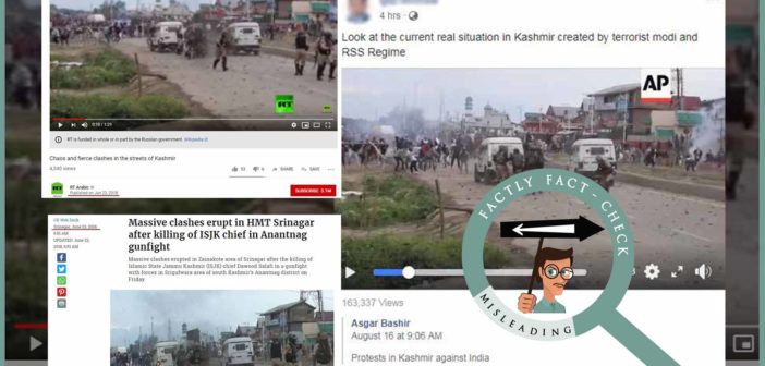 An old stone-pelting video taken after the killing of Dawood Salafi is being shared as the current situation in J&K