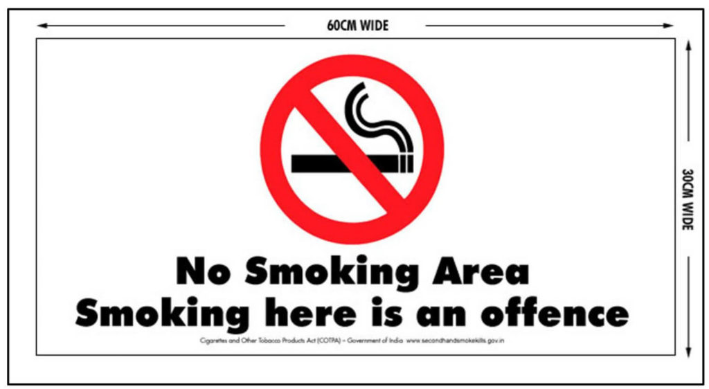 COTPA act_No Smoking Warning