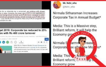 Corporate Tax was not increased by Nirmala Sitharaman in the 2019-20 Budget