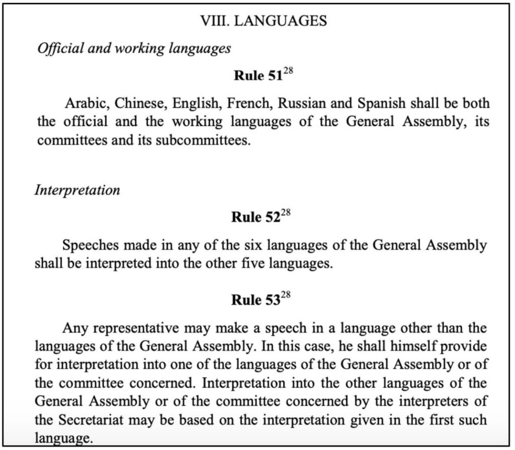 United Nations General Assembly_Languages