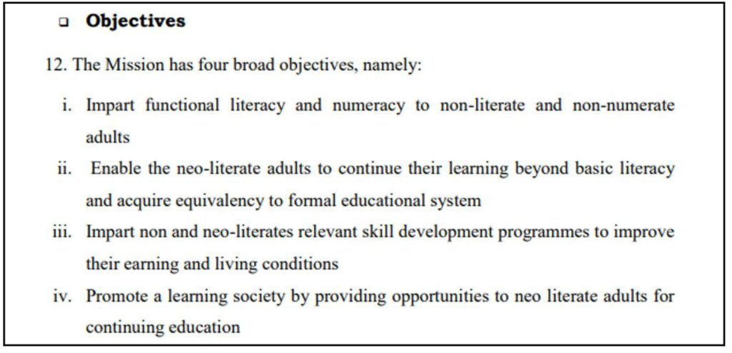 Adult Literacy_Adult Literacy Objectives