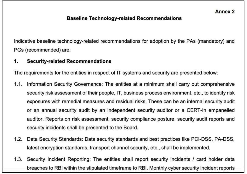 Regulation of Payment Aggregators_Baseline tech related recommendations