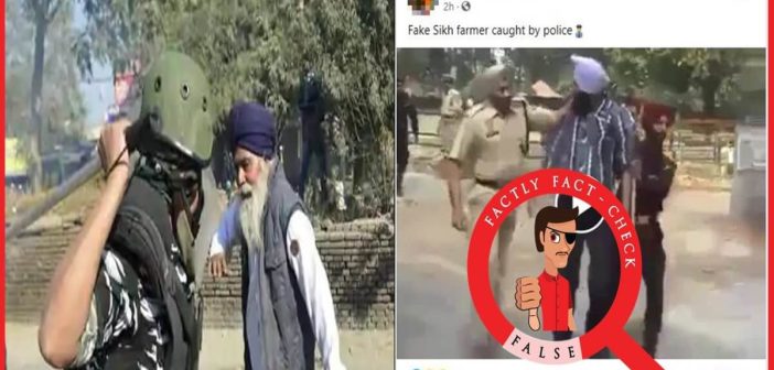 Old debunked video is being passed off as police catching hold of fake Sikh in farmers protest
