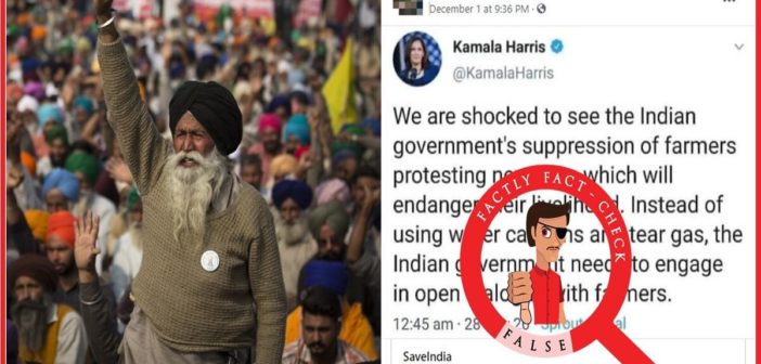Canadian MP’s tweet in support of farmers’ protest is morphed and attributed to Kamala Harris