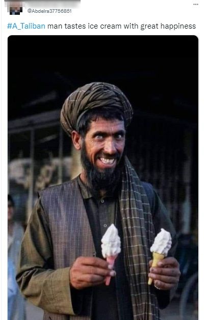 Old photo of an Afghan citizen falsely shared as recent visuals of a  Taliban fighter enjoying ice cream - FACTLY