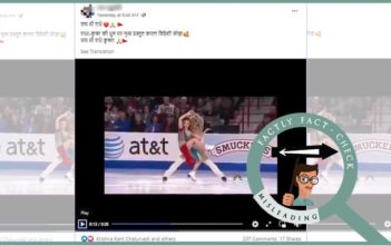 American ice dancers in this video were actually performing to Bollywood songs, not to Indian devotional songs