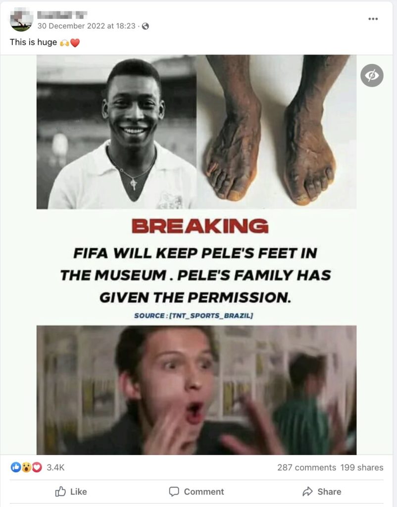 No, FIFA is not displaying Pele's feet in its museum - Fact Crescendo