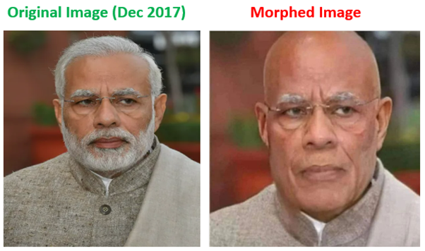 This image of PM Modi with a tonsured head is a morphed one - FACTLY