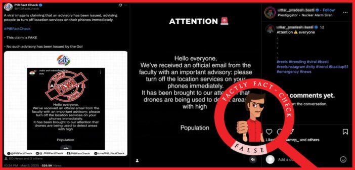 Viral claim about an official advisory to turn off mobile phone location services to evade drone strikes is fake