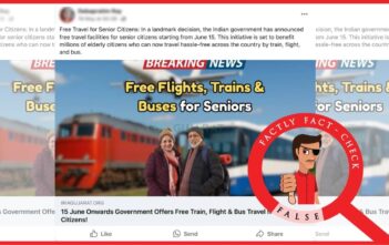 The Government of India is not launching a free travel scheme for senior citizens from 15 June 2025