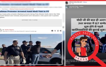 A September 2024 video from New York is falsely shared as a Khalistani protester being arrested in Canada ahead of PM Modi’s G7 Summit visit