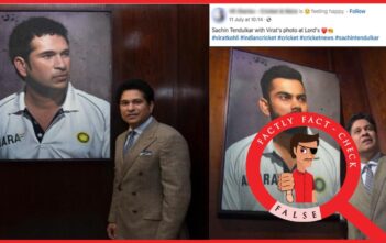 This viral photo of Sachin Tendulkar posing in front of Virat Kohli’s portrait at Lord’s is digitally altered