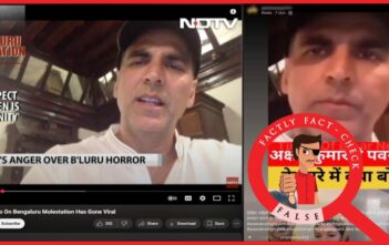 A 2017 video of Akshay Kumar condemning the mass molestation of women in Bangalore is shared as his comments on Pawan Singh-Jyoti Singh’s marital dispute