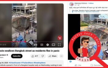 Video of a road collapse in Bangkok falsely shared as a road collapse incident in Mumbai