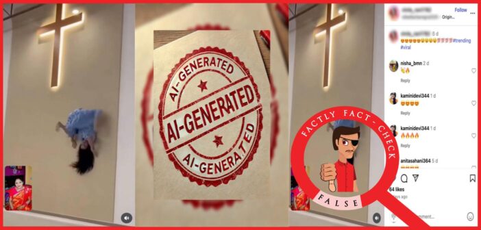 This viral video, allegedly showing a woman crawling upside down on a church wall under a pastor’s command, is AI-generated