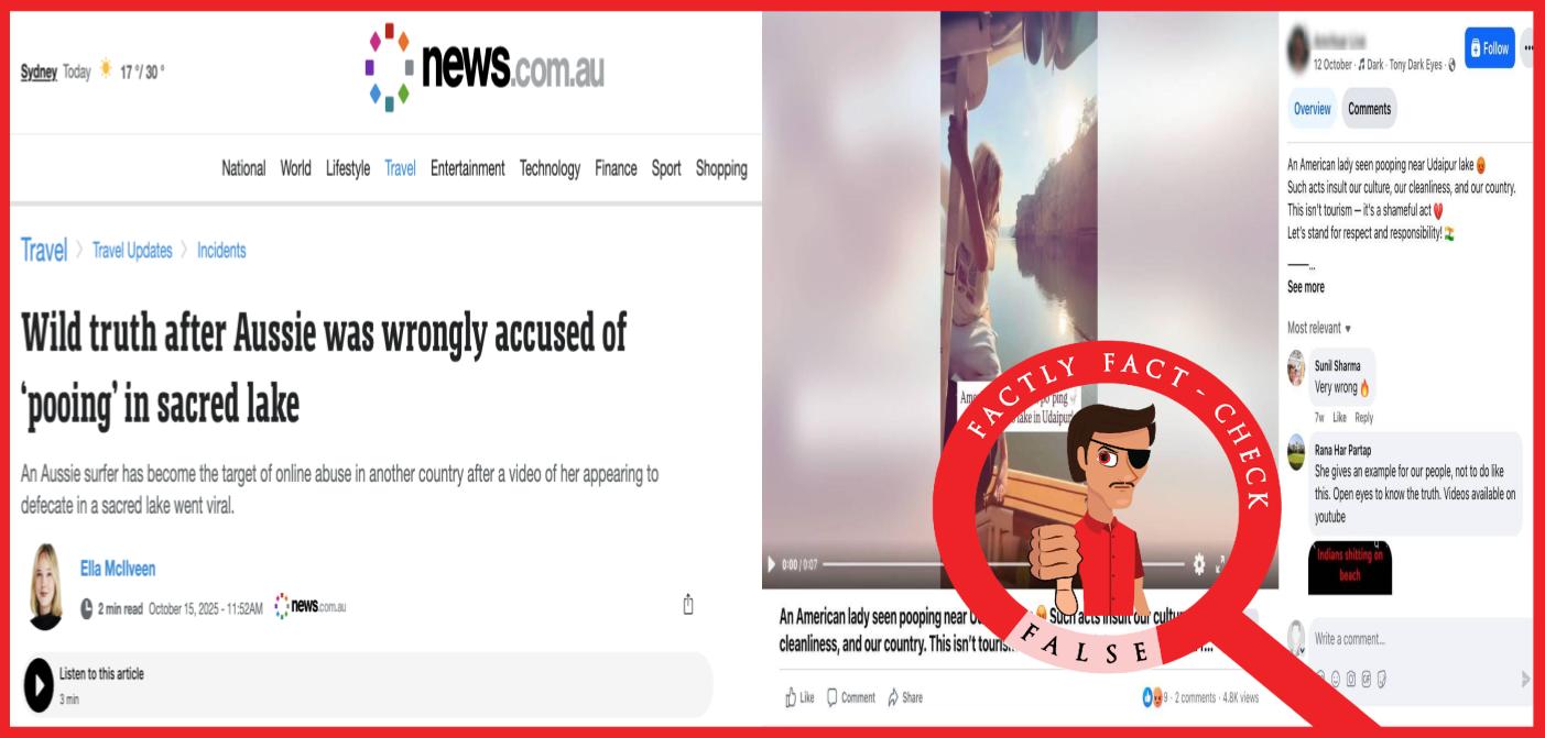 The viral video of a woman urinating in a lake is from Australia, and she is a citizen of that country