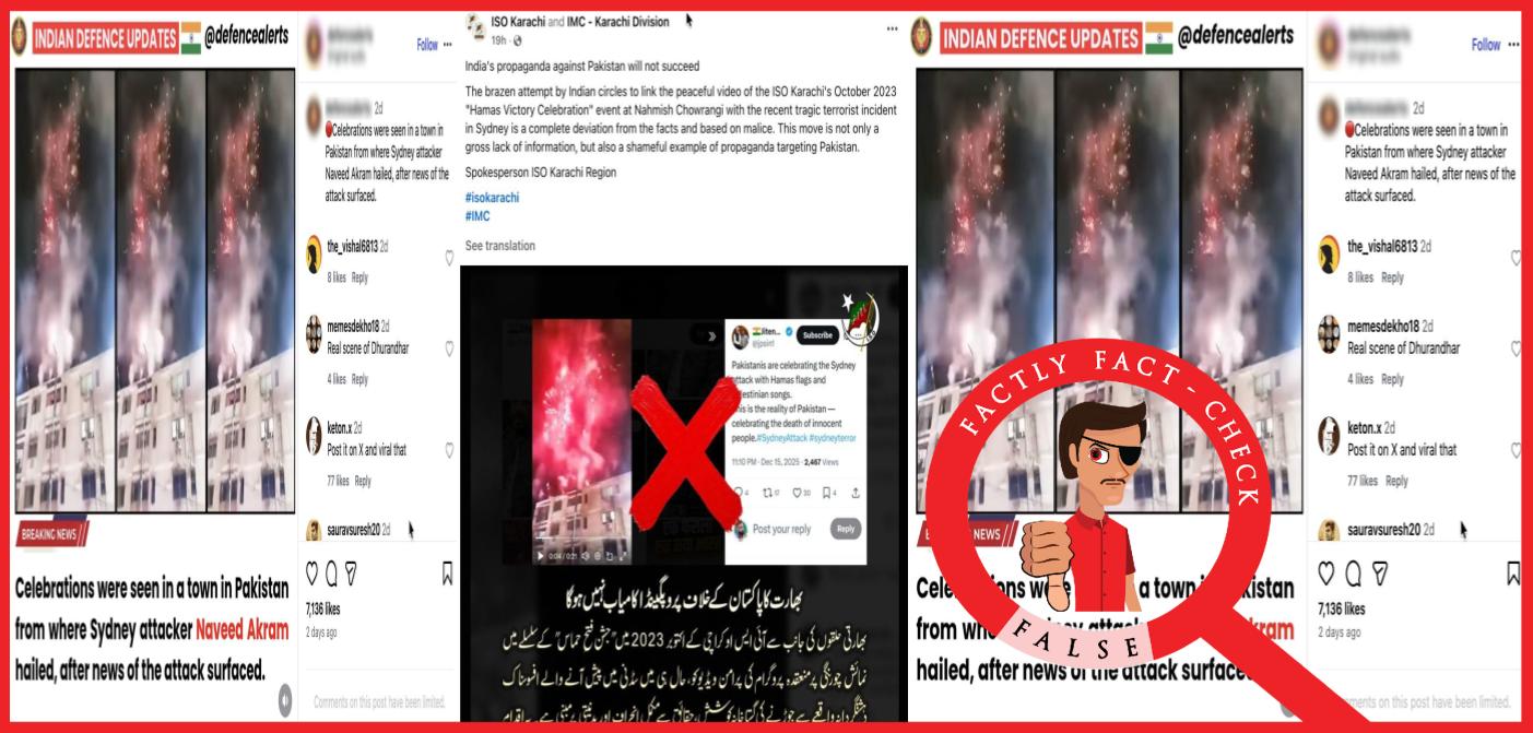 A 2023 pro-Palestinian rally video from Karachi is shared as showing celebrations in Pakistan after the Bondi Beach terror attack