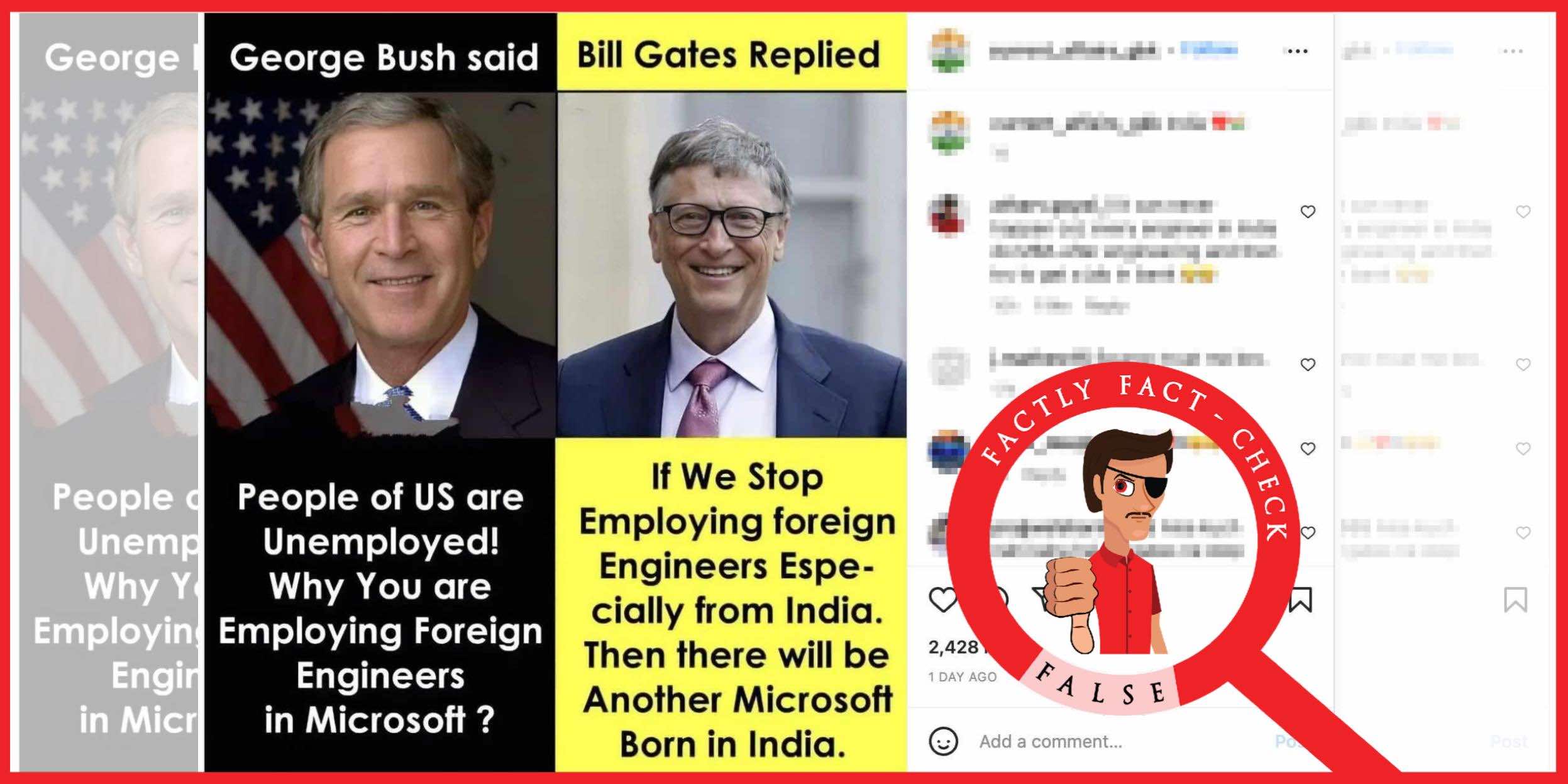 This post attributes a made-up statement to Bill Gates as the reason for hiring Indian employees at Microsoft