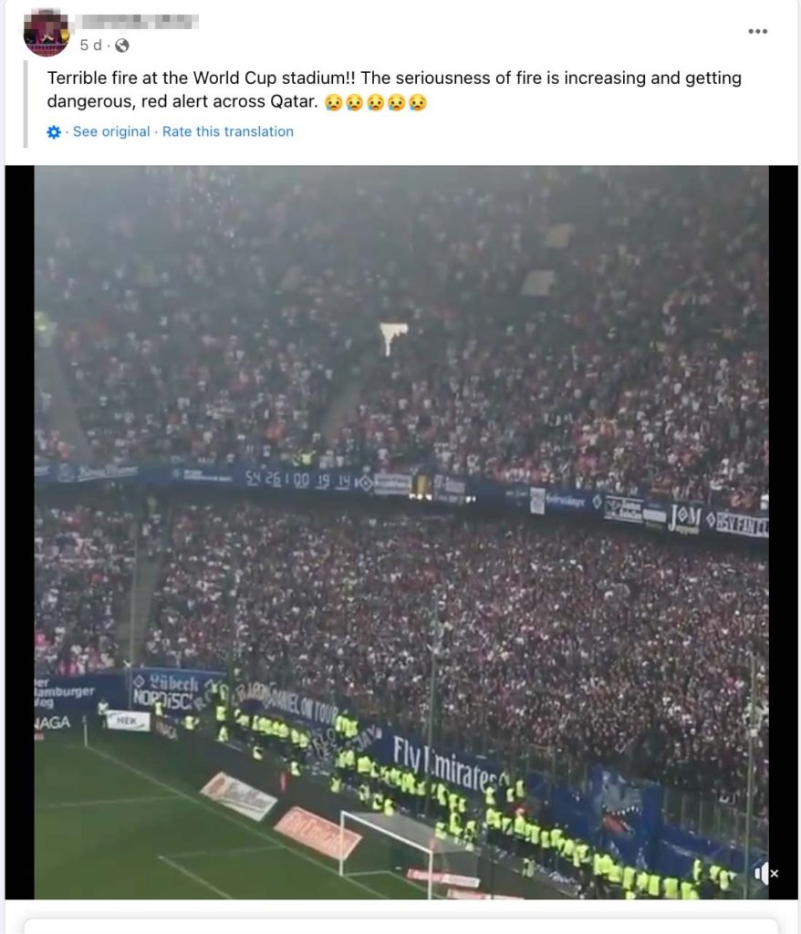 Old video of football fans lighting flares in a stadium is falsely ...