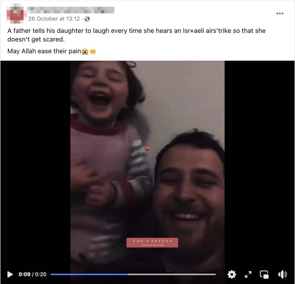 A 2020 video of a little girl and her father laughing at bomb strikes ...