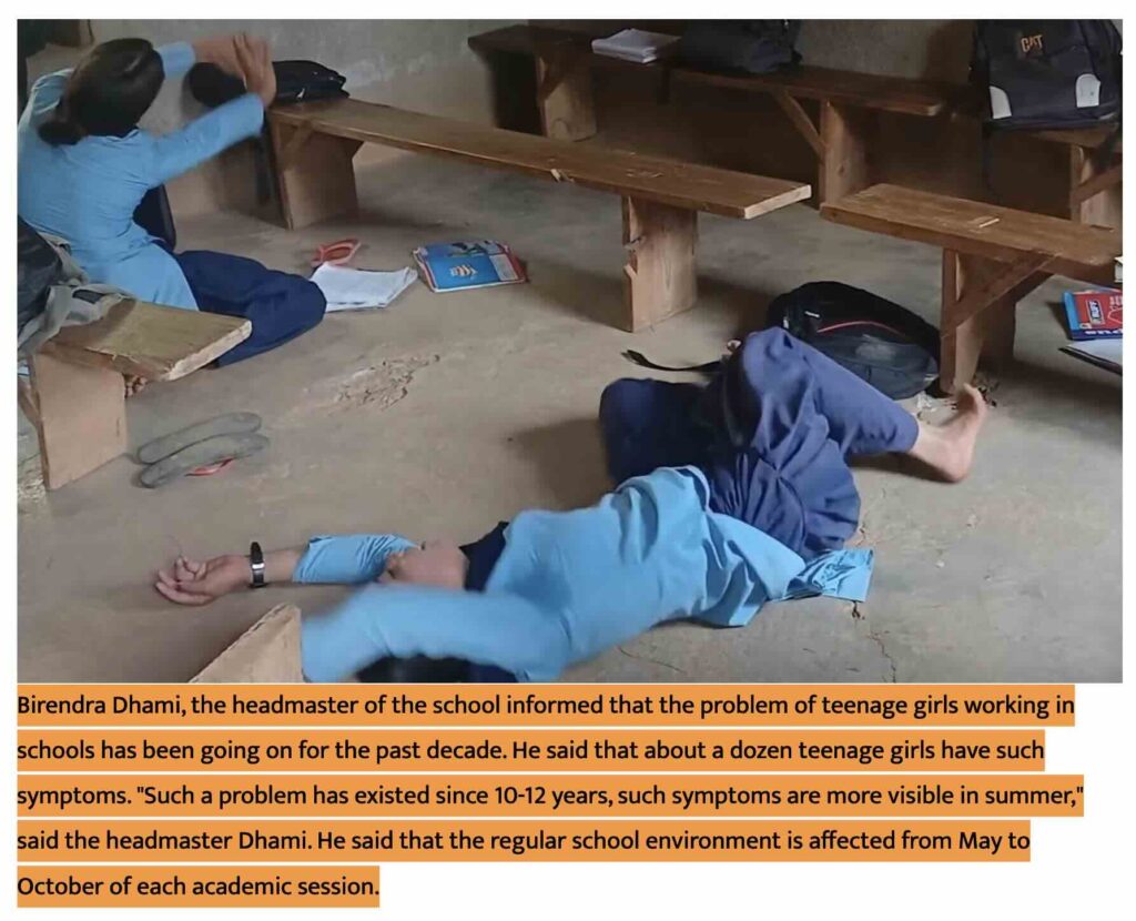 A video of a mass hysteria incident from a Nepali school is falsely